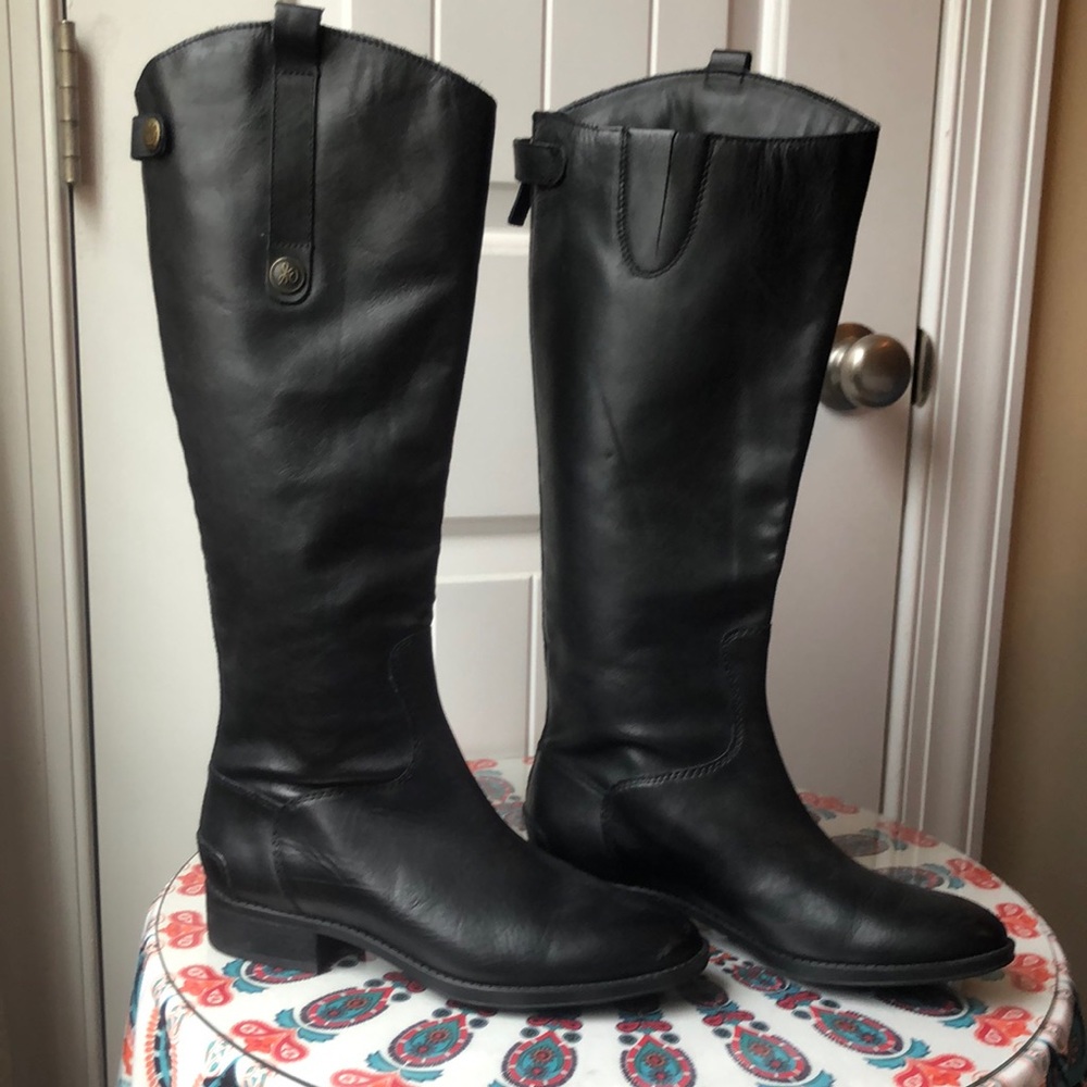 Sam Edelman Penny riding boots. Black leather.